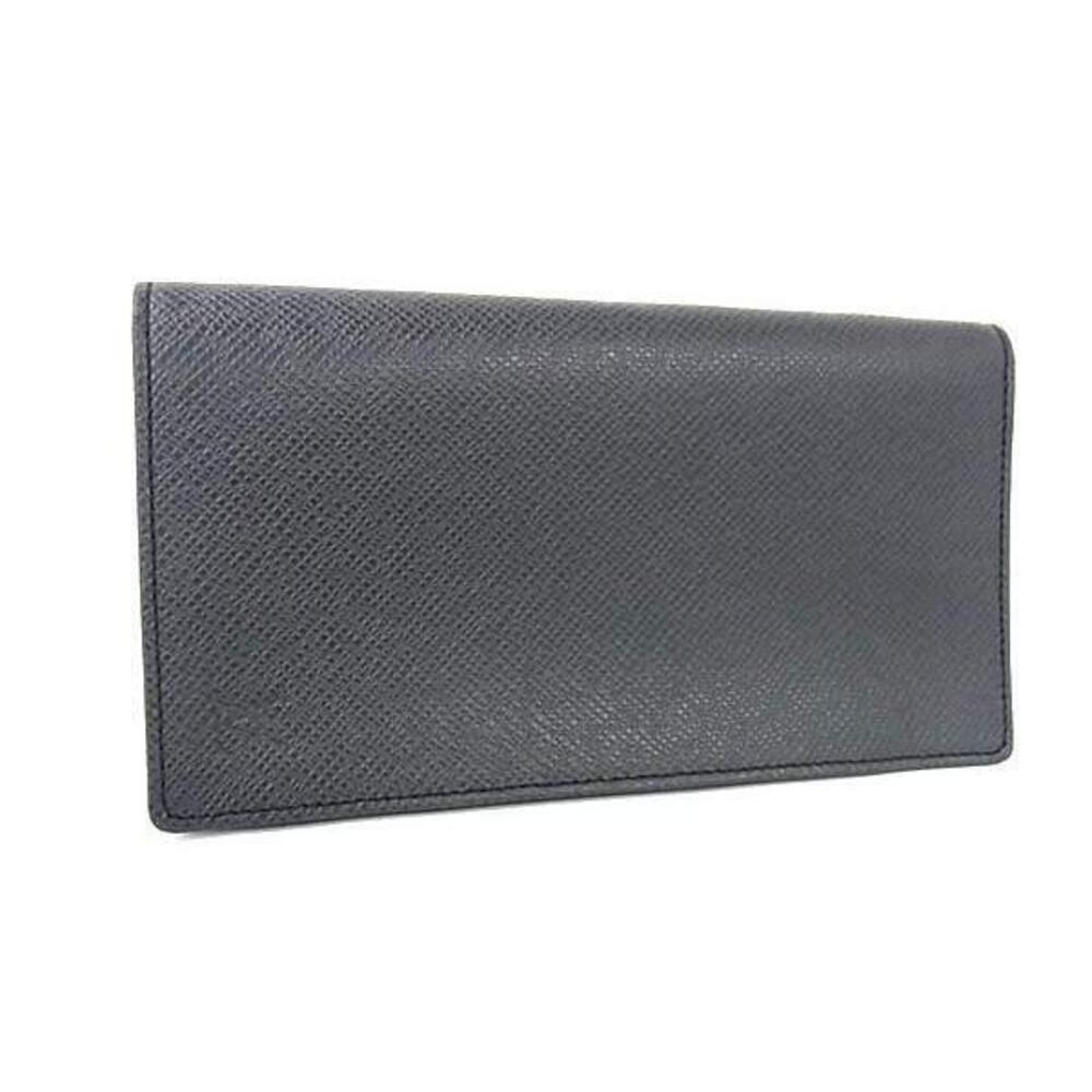 LOUIS VUITTON Taiga Portecarte Credit Bi fold Long Wallet Black